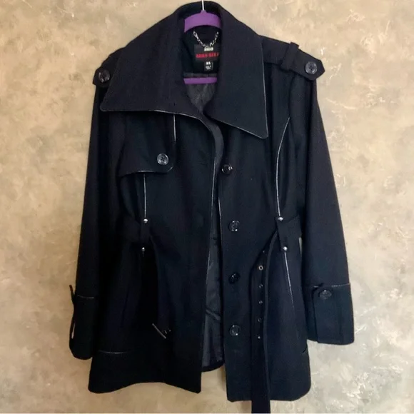 Vintage Y2K Miss Sixty Wool Blend Military Style Belted Coat - Picture 2 of 7